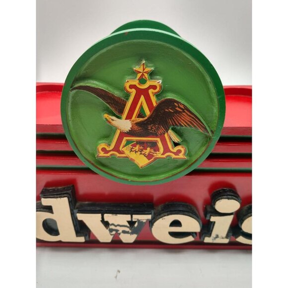 Budweiser 2000 Anheuser-Busch Inc. Red & Green Bar Store Beer Bottle Caddy/Displ - Picture 8 of 13